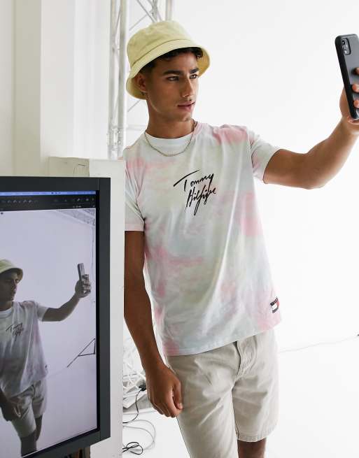 Tommy Hilfiger loungewear t-shirt in tie dye (part of a set)