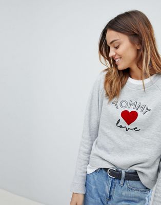 Tommy Hilfiger Love Grey Sweatshirt | ASOS