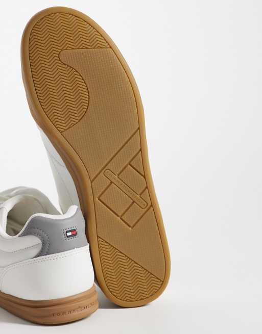 Tommy Hilfiger low pro cupsole leather sneakers in white, 4 of 5