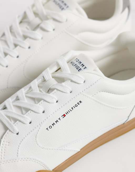 Tommy Hilfiger low pro cupsole leather sneakers in white, 5 of 5