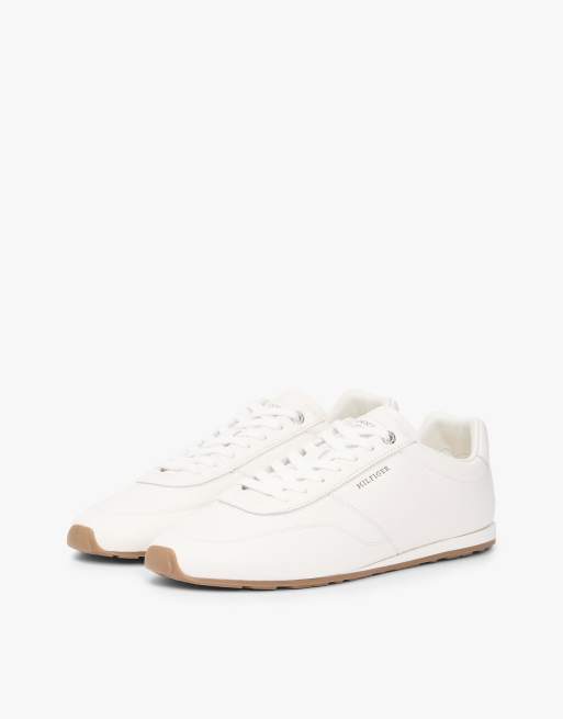 Tommy Hilfiger Low profile logo leather trainers in white