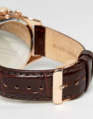 hilfiger watch leather strap
