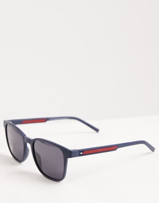 Tommy Hilfiger - Lunettes de soleil carrées - Bleu et rouge , 2 de 3