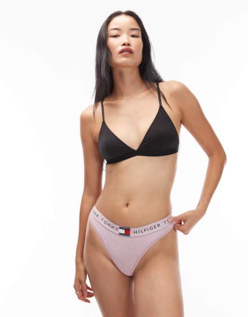 Tommy Hilfiger - Lyserød melerede bikinitrusser i heritage-stil