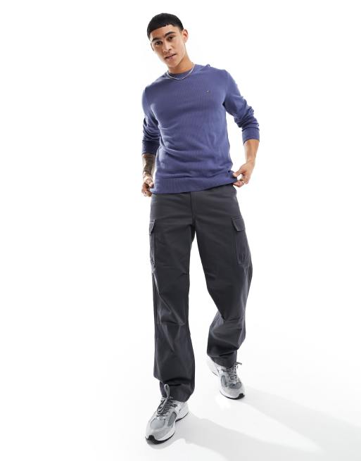 Tommy Hilfiger - Maglione blu strutturato girocollo, 3 di 4