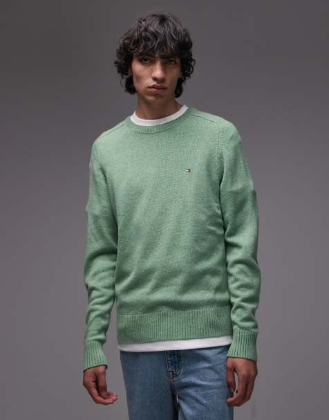 Tommy Hilfiger - Maglione verde pastello in lana d'agnello - view 1