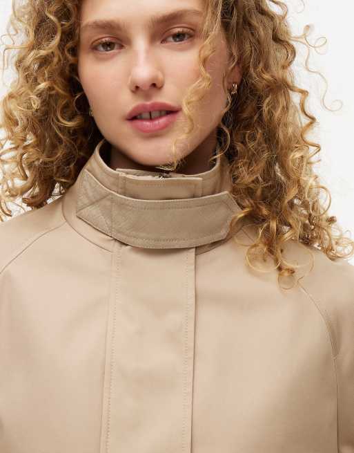 Tommy Hilfiger manteau cape décontracté en sergé jacquard beige, 3 de 7