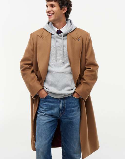 Tommy Hilfiger manteau en mélange de laine à étiquette New York marron, 2 de 7