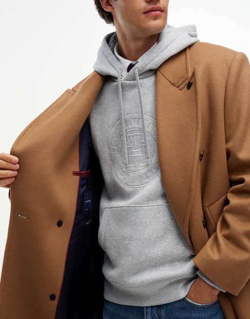 Tommy Hilfiger manteau en mélange de laine à étiquette New York marron, 4 de 7