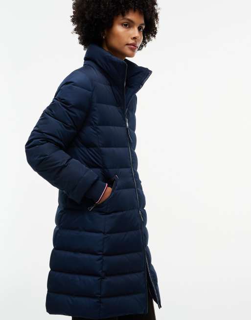 Tommy Hilfiger manteau slim à capuche bleu foncé, 3 de 6