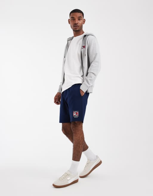 Tommy Hilfiger – Marinblå avslappnade jersey-shorts med flagglogga, 2 av 5
