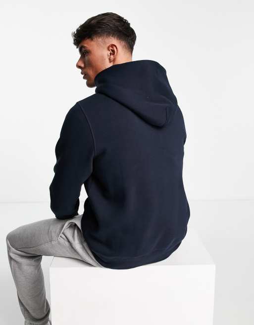 Tommy Hilfiger – Marinblå huvtröja med böjd flagglogga av bomullsmix , 2 av 4