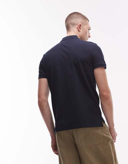 Tommy Hilfiger – Marinblå pikétröja med flagglogga i normal passform, 5 av 5