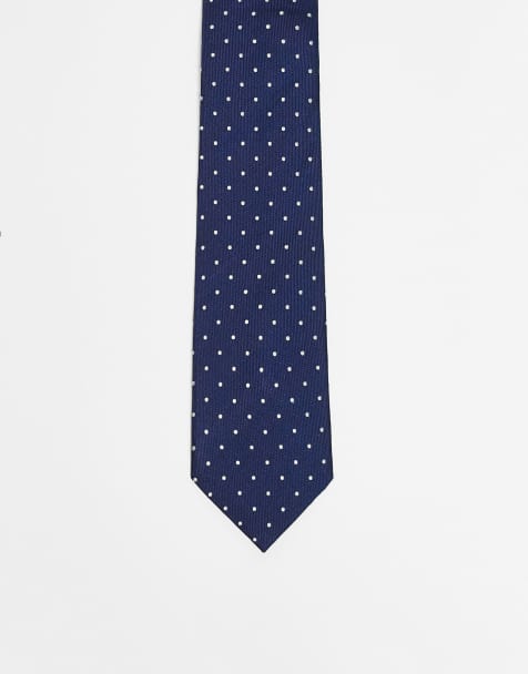 Tommy Hilfiger – Marinblå slips i jacquardväv och silke med prickigt mönster - view 1