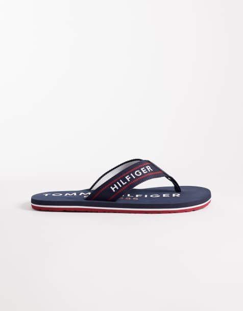 Tommy Hilfiger – Marinblå, sportiga flip flops för stranden - view 1