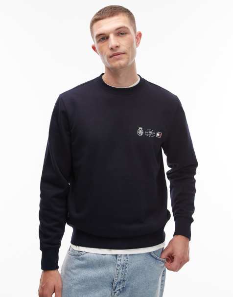 Tommy Hilfiger – Marinblå sweatshirt med emblemlogga - view 1