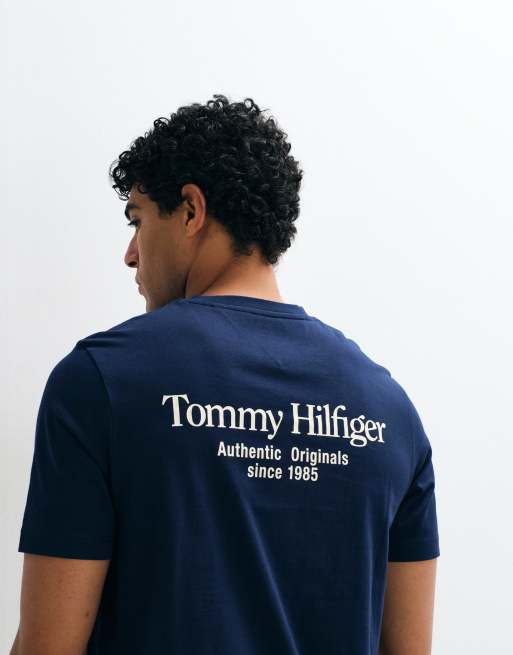 Tommy Hilfiger – Marinblå t-shirt med boxig passform och logga, 3 av 5