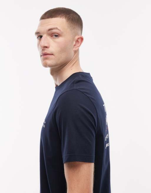 Tommy Hilfiger – Marinblå t-shirt med broderad flagglogga, 4 av 5