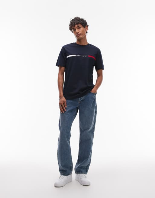 Tommy Hilfiger – Marinblå t-shirt med logga på bröstet, 2 av 4