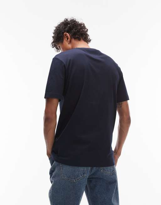 Tommy Hilfiger – Marinblå t-shirt med logga på bröstet, 4 av 4