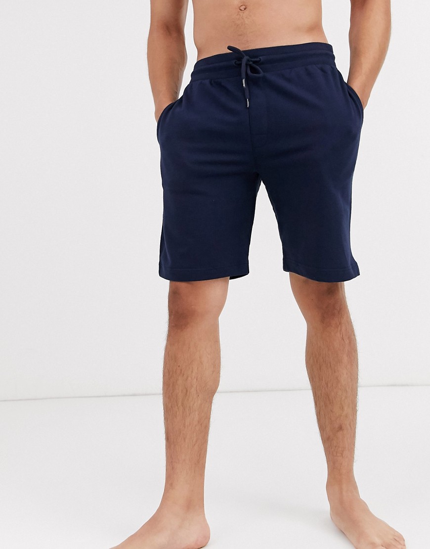 Tommy Hilfiger – marineblå lounge shorts med flaglogo
