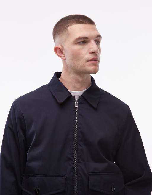 Tommy Hilfiger - Marineblå og bordeauxrød vendbar harrington-jakke, 4 af 5