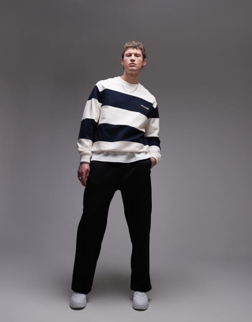 Tommy Hilfiger - Marineblå og råhvid sweatshirt med striber, 2 af 4