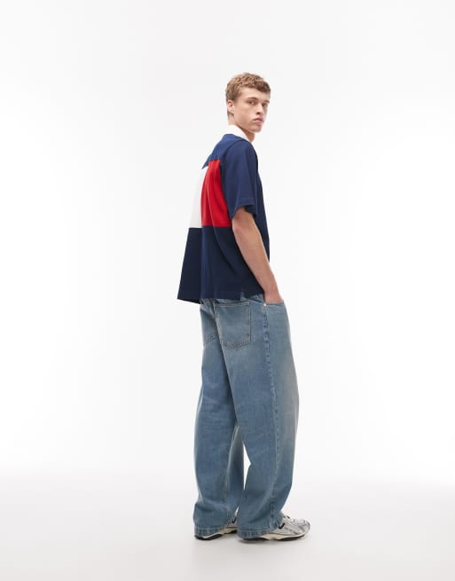 Tommy Hilfiger - Marineblå poloskjorte med flaglogo og afslappet pasform, 2 af 5