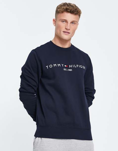 Tommy Hilfiger - Marineblå sweatshirt med broderet logo - view 1