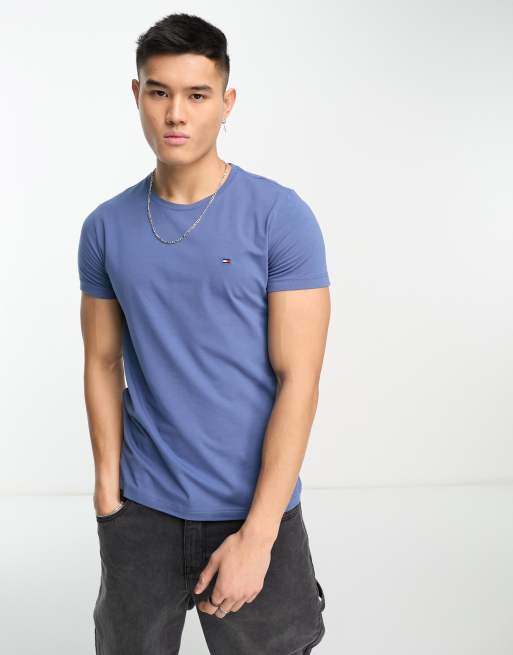 Tommy Hilfiger - Marineblå T-shirt med stretch i slim fit