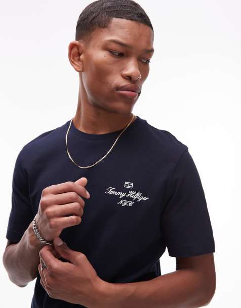 Tommy Hilfiger - Marineblå T-shirt med tekstprint - view 1