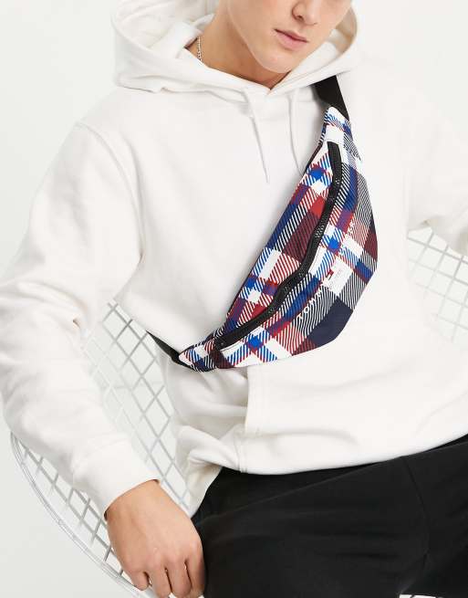 Tommy Hilfiger - Marsupio con stampa a quadri multicolore