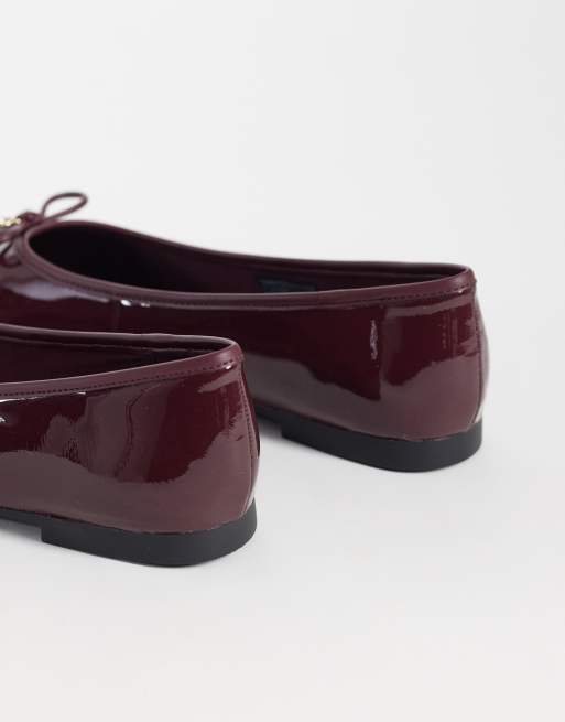 Tommy Hilfiger Martina lakierowane baleriny w kolorze burgundowym, 2 z 5
