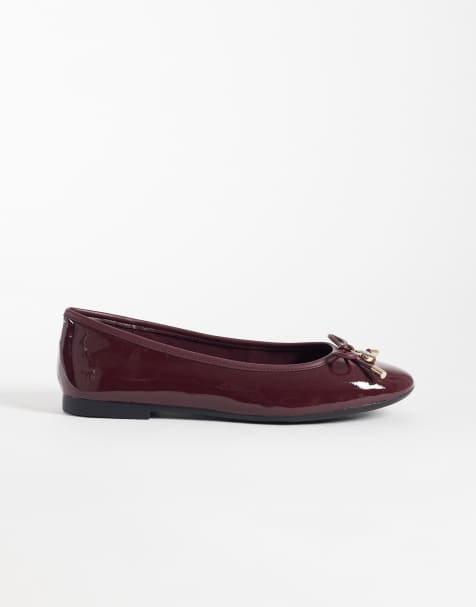 Tommy Hilfiger – Martina – Premium – Vinröda, lackade ballerinaskor i läder - view 1