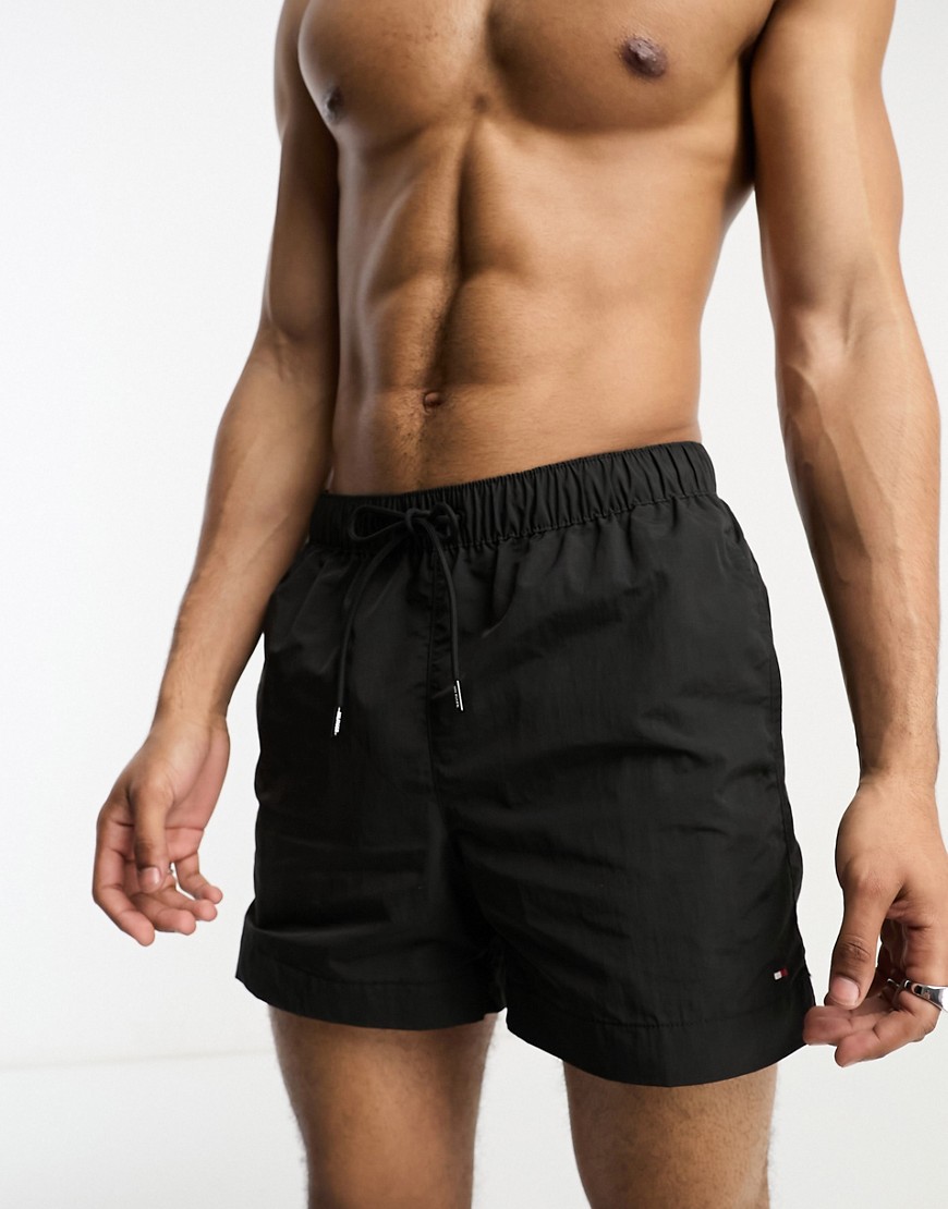 Tommy Hilfiger medium drawstring swim shorts in black