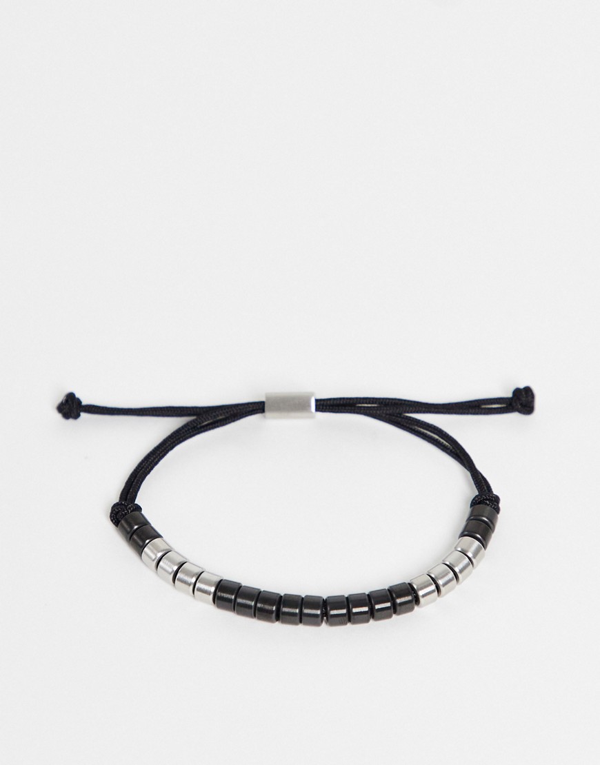 Tommy Hilfiger mens adjustable bead bracelet in black 2790292