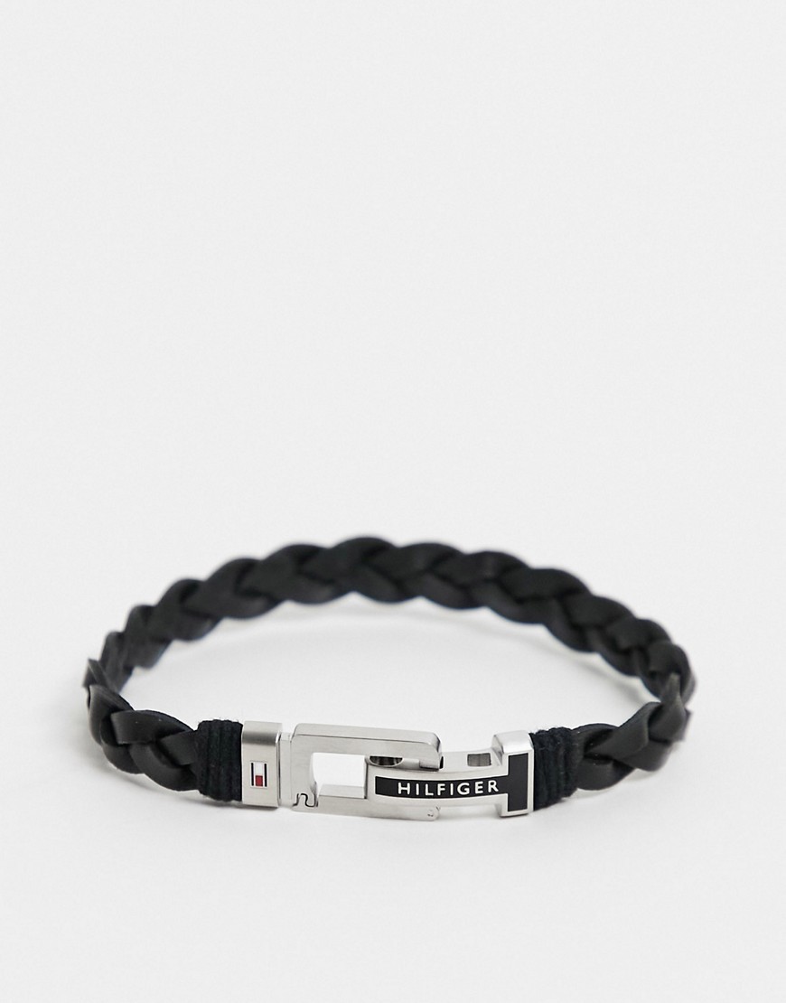 Tommy Hilfiger mens braided bracelet in black