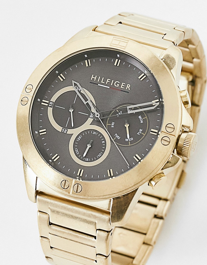Tommy Hilfiger mens chronograph bracelet watch in gold 1791891