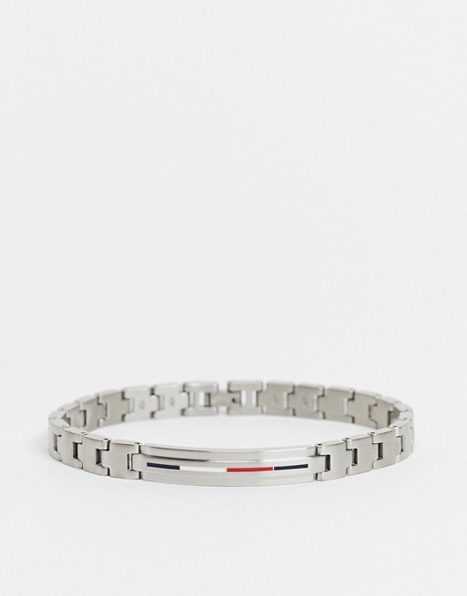 Tommy Hilfiger mens ID chain stainless steel bracelet in silver