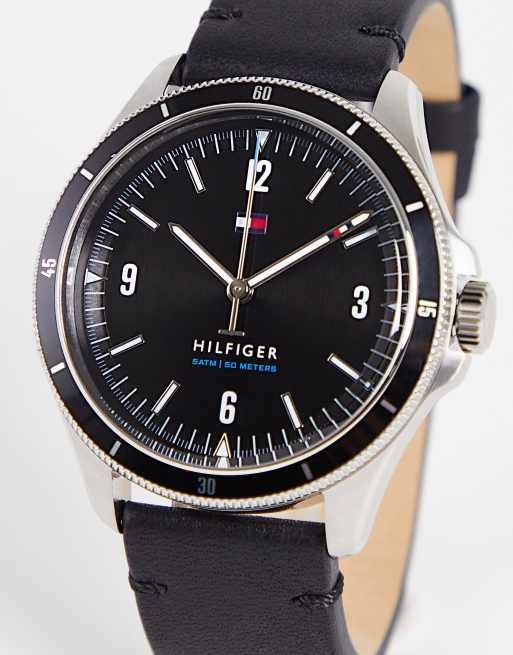 Tommy hilfiger watches on sale leather