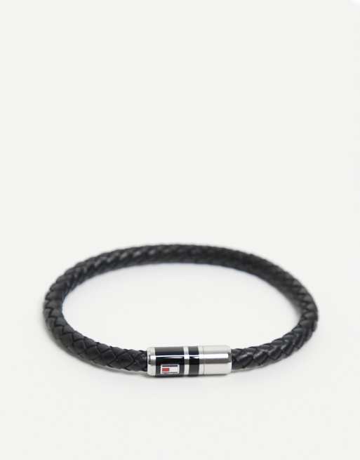 Tommy hilfiger black hot sale leather bracelet