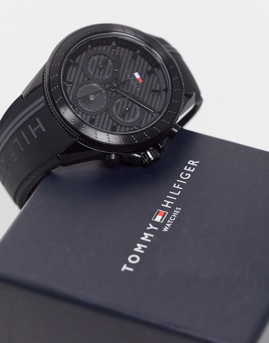 Tommy Hilfiger mens silicone watch in black 1791861