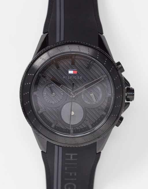 Tommy Hilfiger mens silicone watch in black 1791861 ASOS