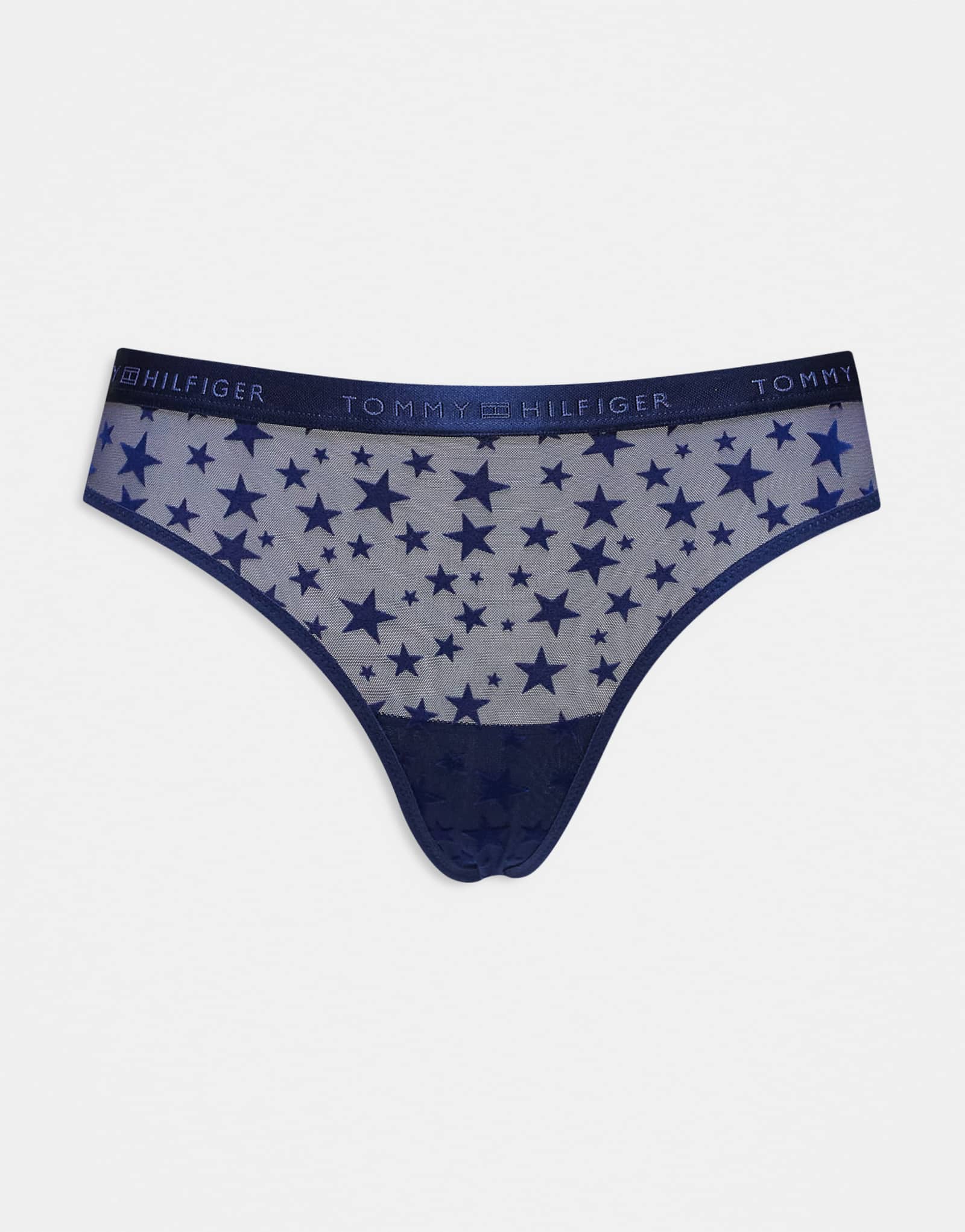 Сетчатые стринги Tommy Hilfiger с принтом в виде темно-синей звезды