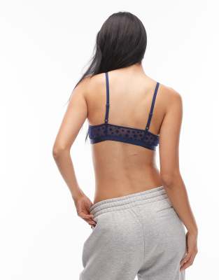 Tommy Hilfiger Mesh Triangle Bra In Blue