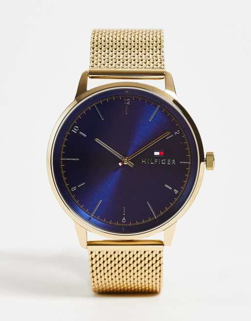 Tommy hilfiger gold on sale blue watch