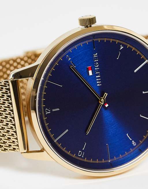 Tommy hilfiger deals blue dial watch