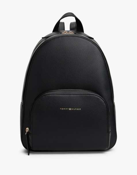 Tommy Hilfiger Metallic logo pebble grain backpack in black - view 1