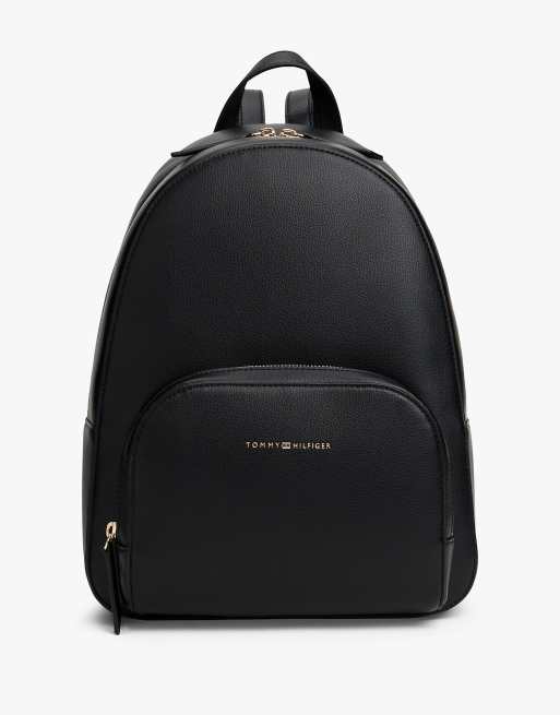 Tommy Hilfiger Metallic logo pebble grain backpack in black