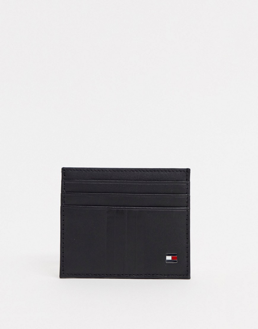 Tommy Hilfiger metro cardholder with flag logo in black
